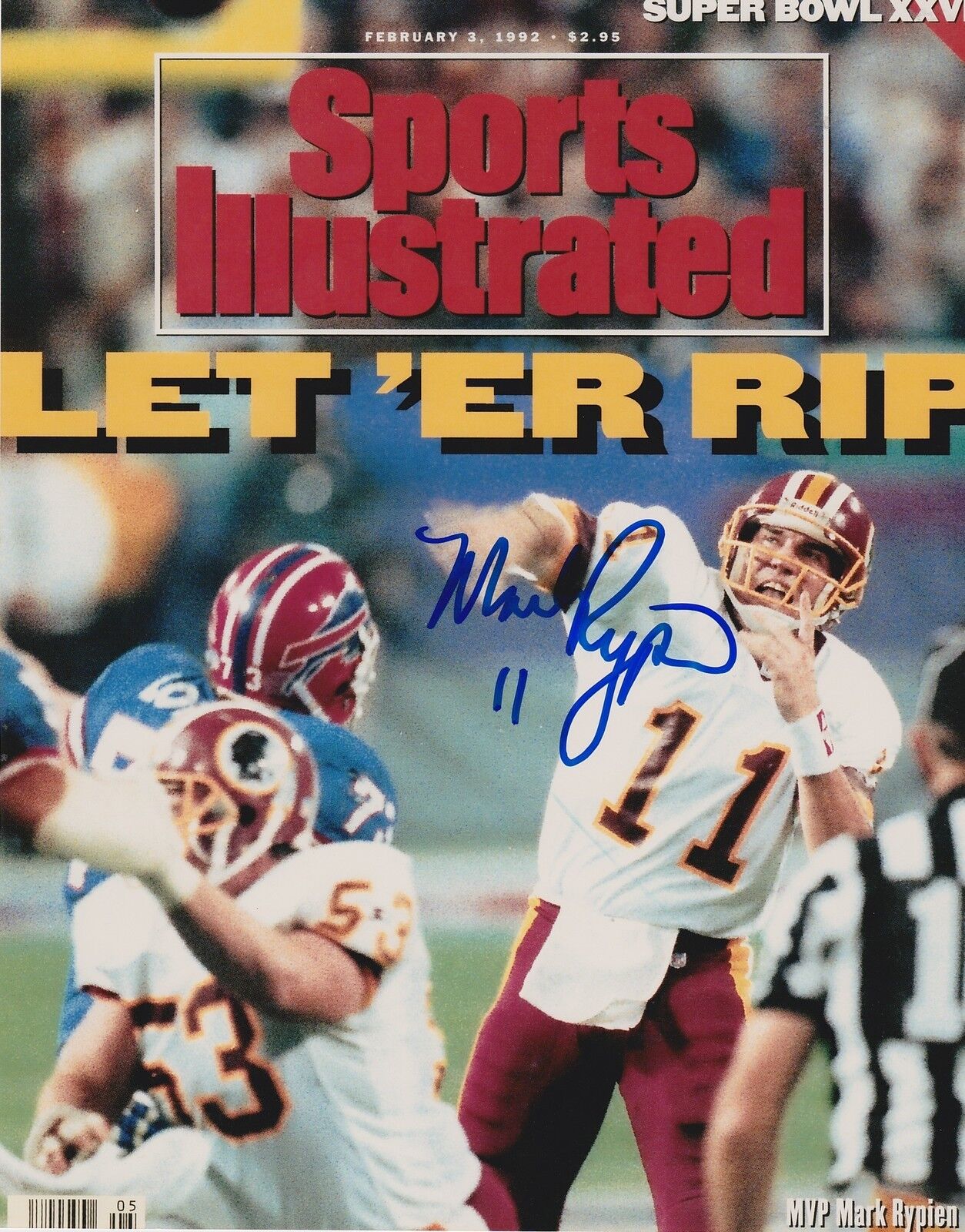 MARK RYPIEN WASHINGTON REDSKINS SPORTS ILLUSTRATED COVER SIGNED 8x10