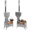[US Local Warehouse] Hot Tent Stove with Chimney Pipe Portable Camp Stove with Oven Burning Fireplace for Outdoor Heating & Cooking Ice Fishing Hunting (Conventional)