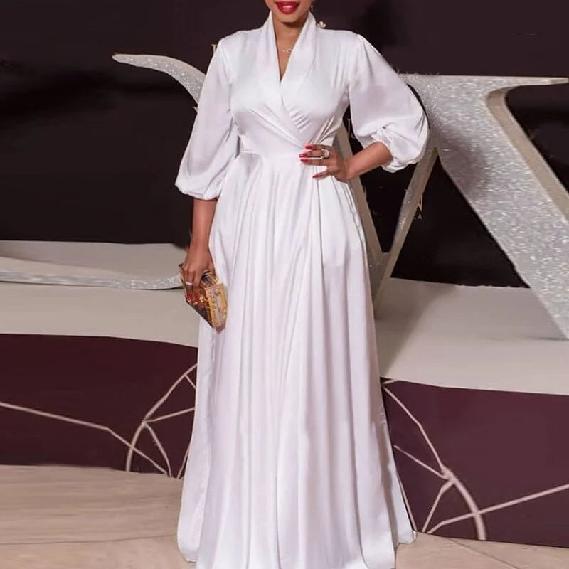 VONDA Oversized Women Maxi Sundress Lapel Collar Button Up Dress 2022 Spring Pleated Casual Robe Long Sleeve Bohemian Vestidos