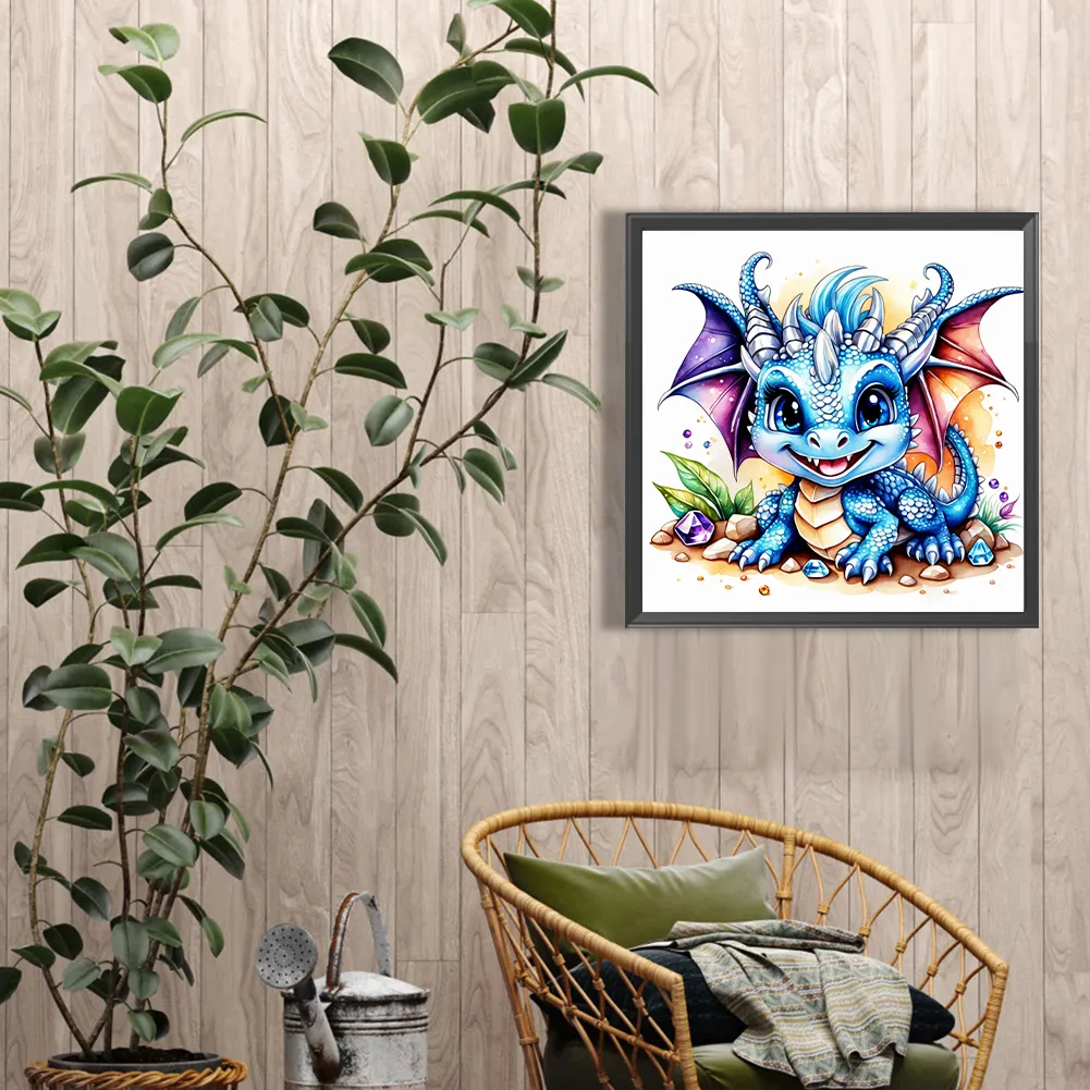 Full Round Diamond Painting 40*40cm - Gem Happy Dinosaur