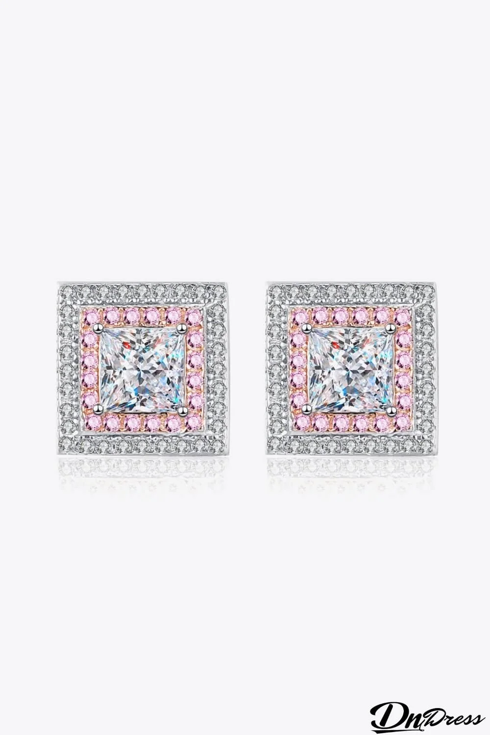 Moissanite Square Stud Earrings