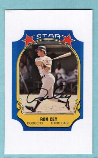 1980 RON CEY-L.A. DODGERS AUTOGRAPHED Photo Poster painting ON 3X5 CARD