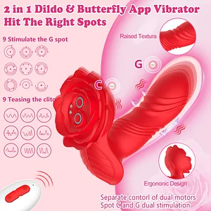 Aurora App-Controlled and Wireless Remote Rose Vibrator