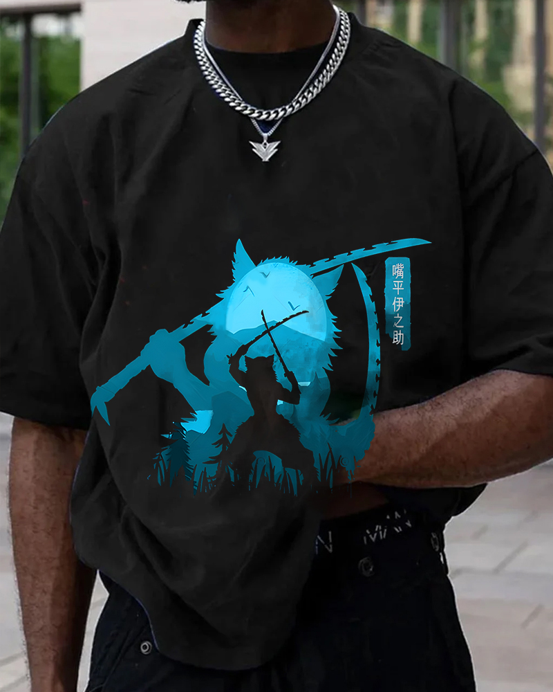 Casual Anime Graphic Design Printed T-Shirt