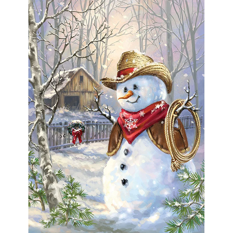 Snowman - Full Drill - Crystal Diamond Painting(30*40cm)-605583.02