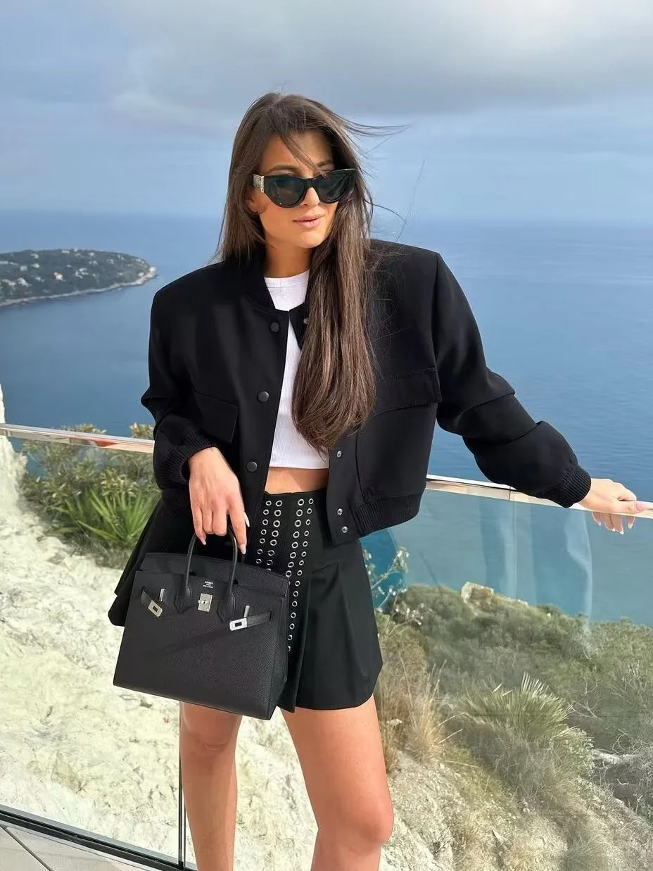 Nigikala Nigikala Color 2025 Spring And Autumn New Stand-Up Big Pocket Women's Jacket Women's A19621