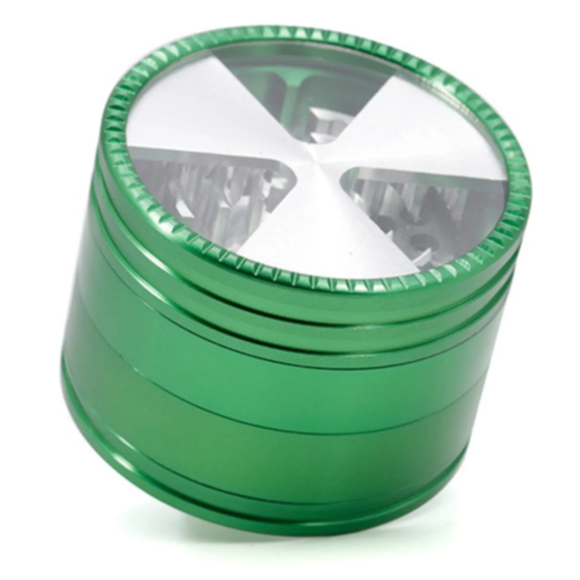 Aluminum Alloy 63MM Four Layers Three Petals Herb Grinder-Green