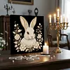 DIY Pearl Painting Rabbit for Home Wall Decor with Frame(30x30cm)