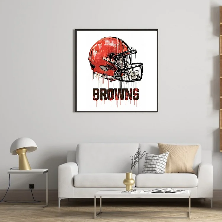 Cleveland Browns 40*40CM(Canvas) Full Round Drill Diamond Painting