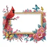 Acrylic Special Shape Cardinal and Flower Diamond Painting Picture Frame Kit