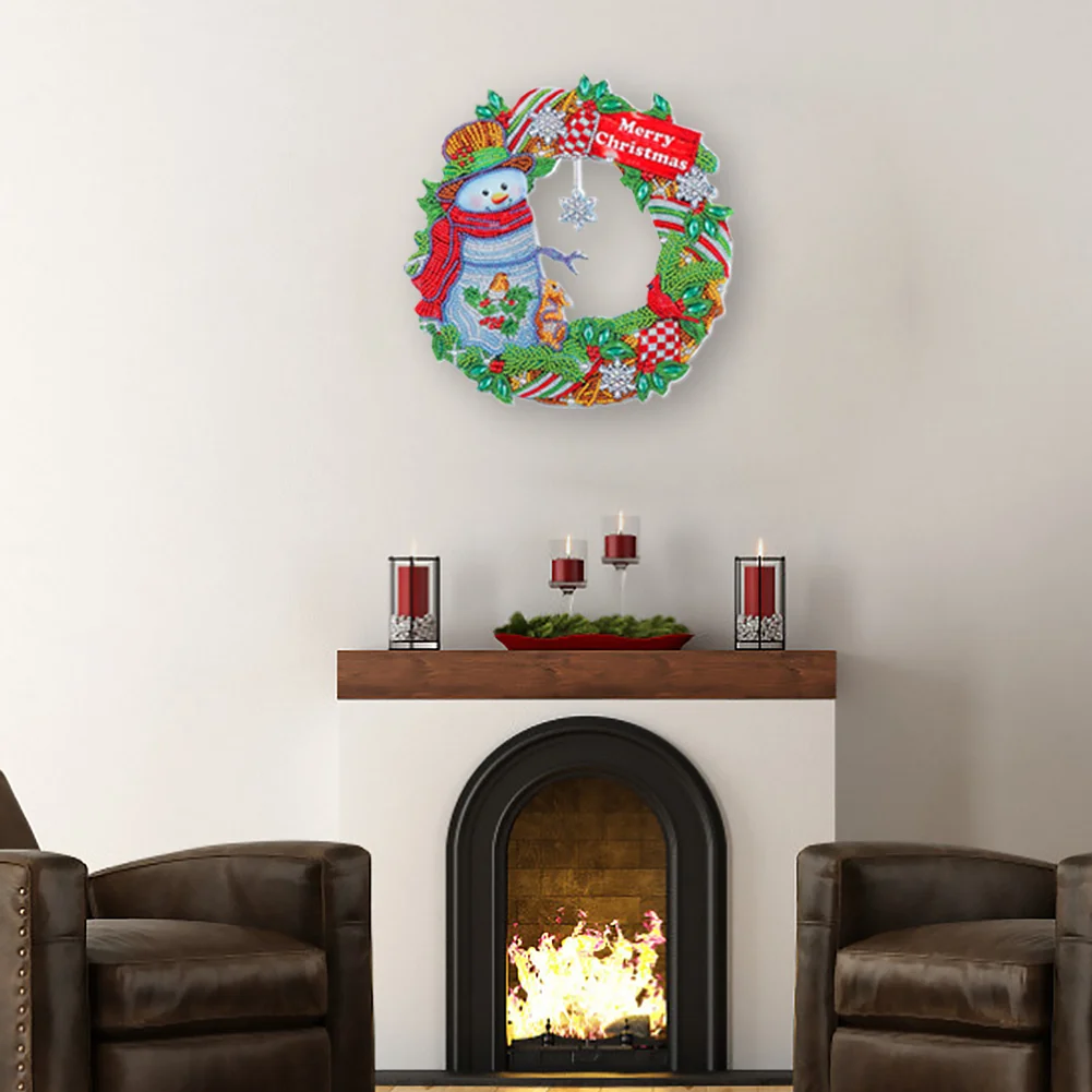 Diamond Paint Crystal Art Wreath - Snowman