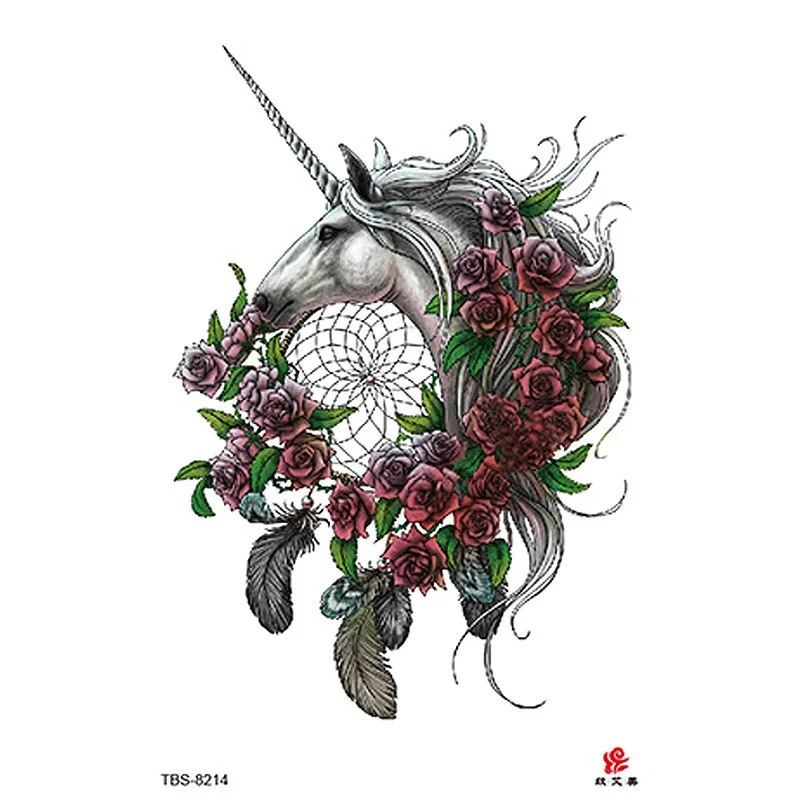 Sdrawing Temporary Tattoo Sticker Dark Snake Tattoos Flower Tatoos Body Art Geisha Water Transfer Clavicle Arm Fake Tatto