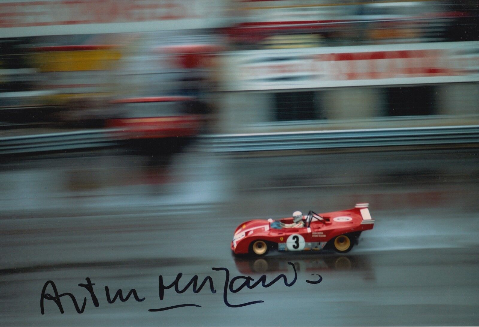 Arturo Merzario Hand Signed 12x8 Photo Poster painting Ferrari Le Mans 8.