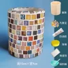 Glass Mosaic Art DIY Kit With Wood Pen Holder Square Crystal Mosaic Supplies Art Kit 
