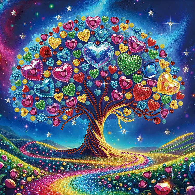 Love Tree 30*30cm (Canvas) Special Shaped Drill Diamond Painting gbfke