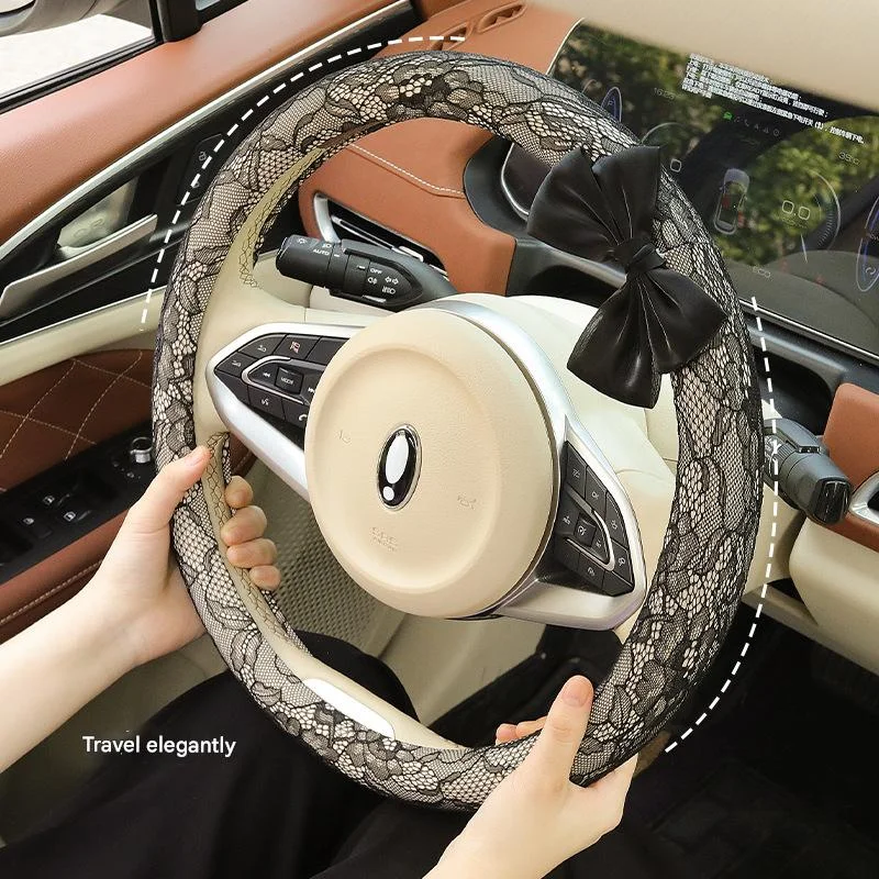 All-season lace steering wheel cover for cars