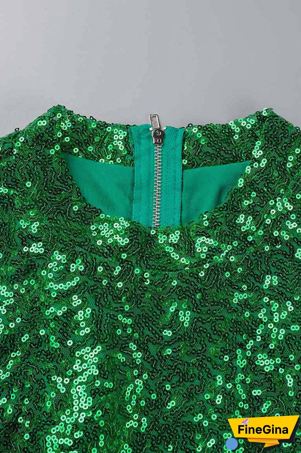 Champagne Sexy Solid Sequins Patchwork O Neck Long Sleeve Two Pieces