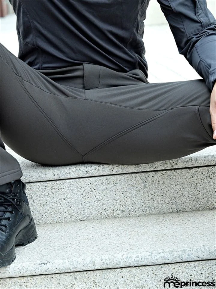 Male Relaxed Commuting Fleece Warm Long Pants