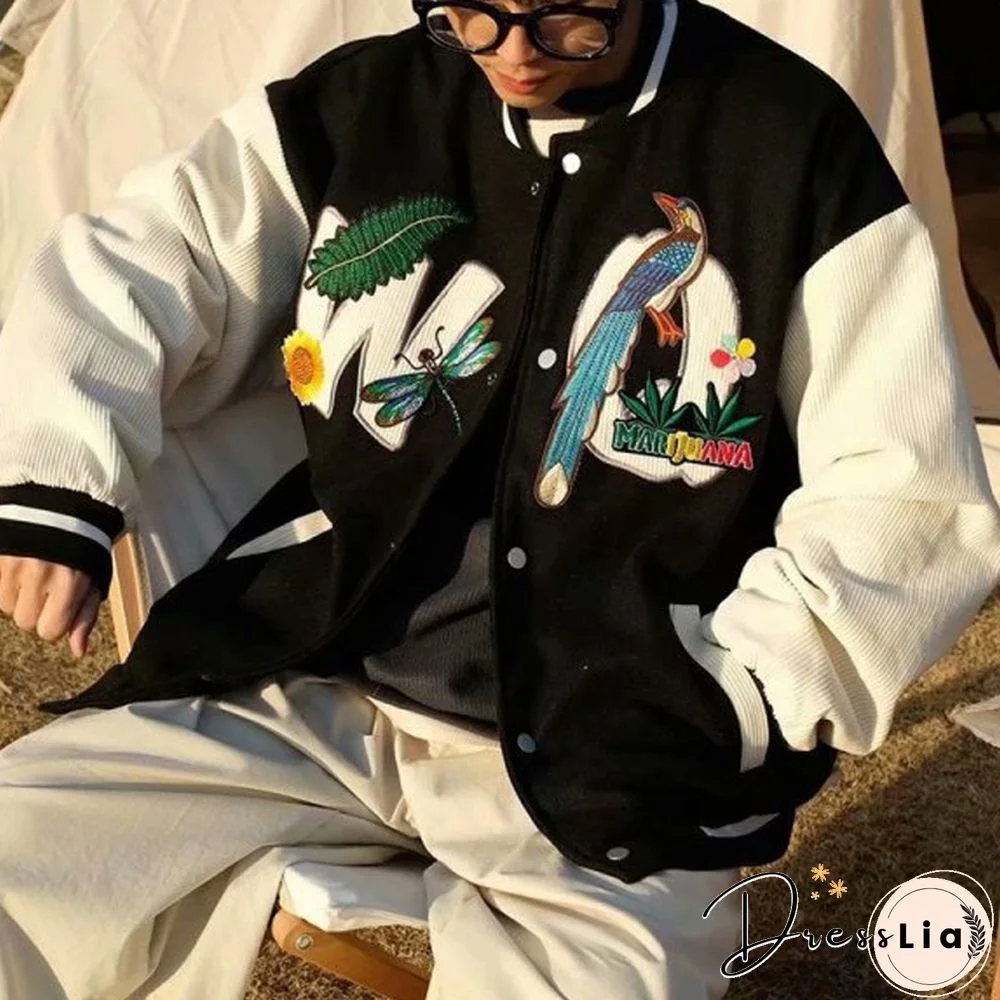 Mens Casual Baseball Uniform Jacket