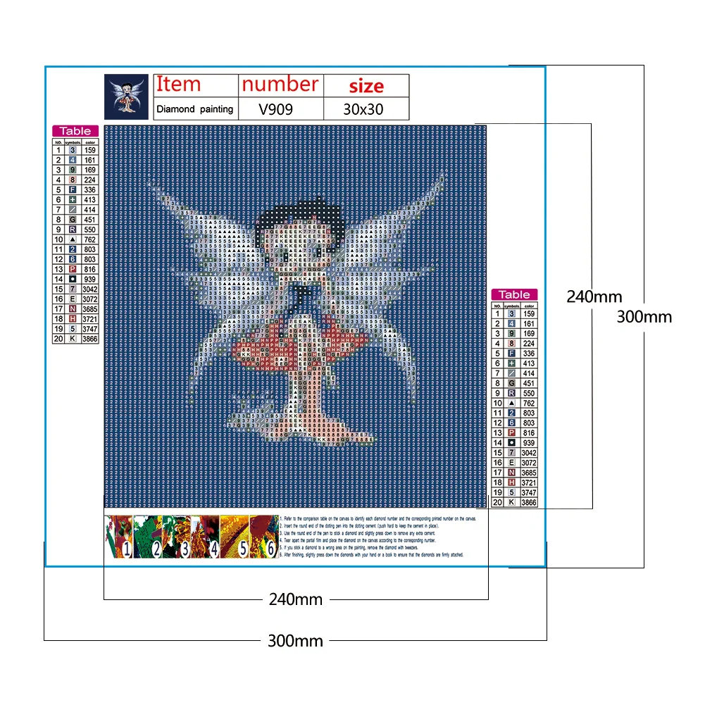 Mushroom Angel Full Drill Round Diamond Painting Mosaic Picture Bead Art