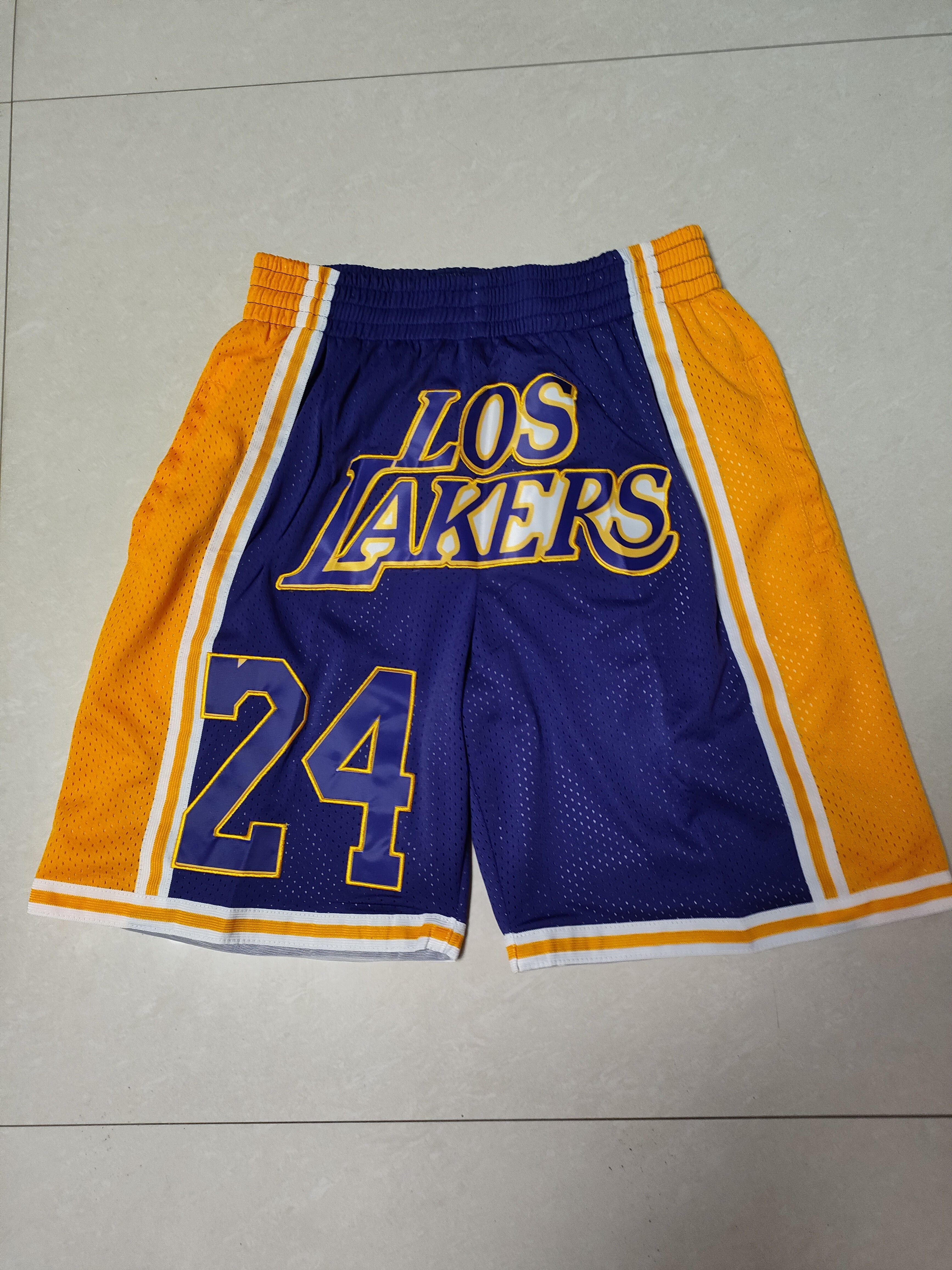 Los Angeles Lakers Purple No. 24 Pocket Pants Shorts