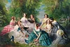 Empress Eugénie Surrounded by her Ladies in Waiting-14CT Stamped Cross Stitch 70*50cm(Big Size)