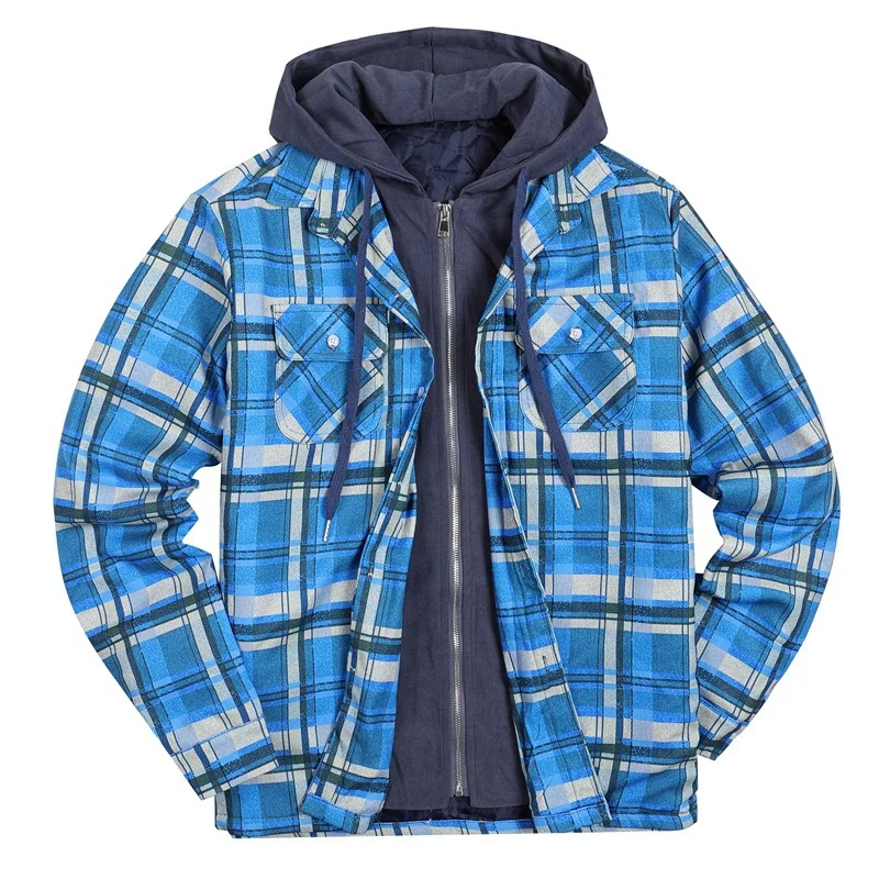 Hooded Check Padded Warm Jacket