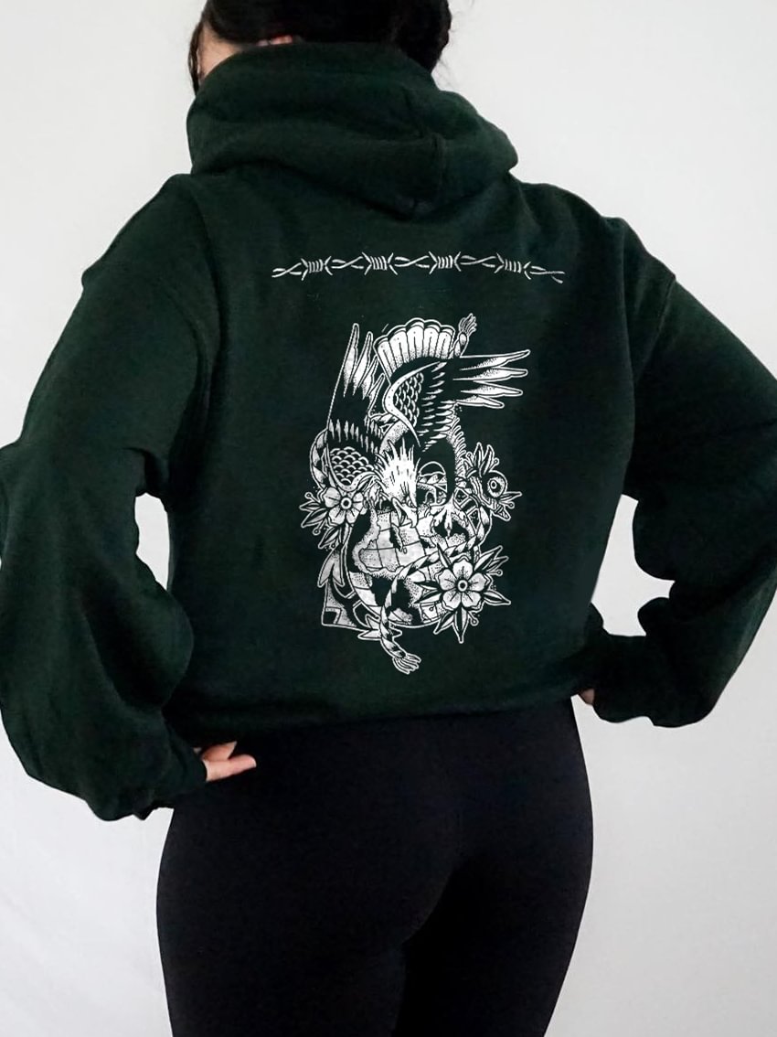 Eagle Conquers The Earth Printed Women's Sweatshirt - Minnieskull