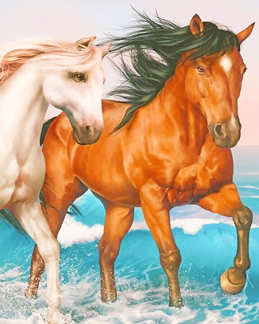 

Husband and Wife Horses – Paint By Numbers - 40*50CM, 501 Original