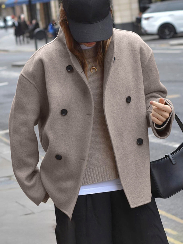 Elegant Woolen Cape Coat: Pure Sophistication