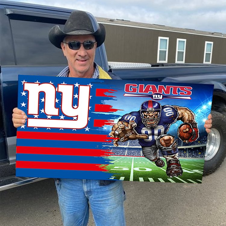 New York Giants Mascot Wood Flag