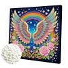DIY Pearl Painting Angel Wings with Frame for Home Wall Decor(25x25cm)
