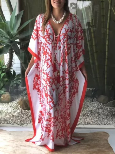 Casual Print Elegant Loose Kaftan Dress