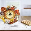 (US Local)5D DIY Special Shape Diamond Painting Desk Ornament Handmade Clock Kit(Beer Time)