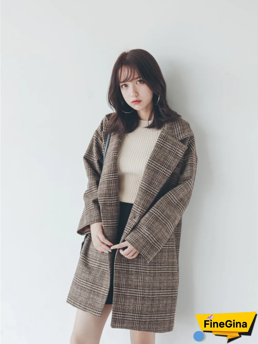 Fall Winter New Cotton Thick Plaid Woolen Coat Women Korean Fashion Slim Fit Jackets Female Turn Down Clothing Outwear