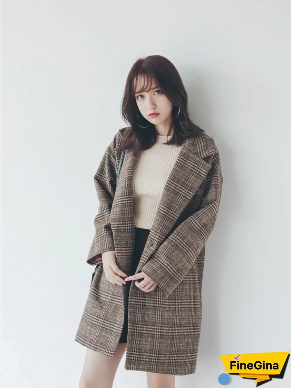 Fall Winter New Cotton Thick Plaid Woolen Coat Women Korean Fashion Slim Fit Jackets Female Turn Down Clothing Outwear