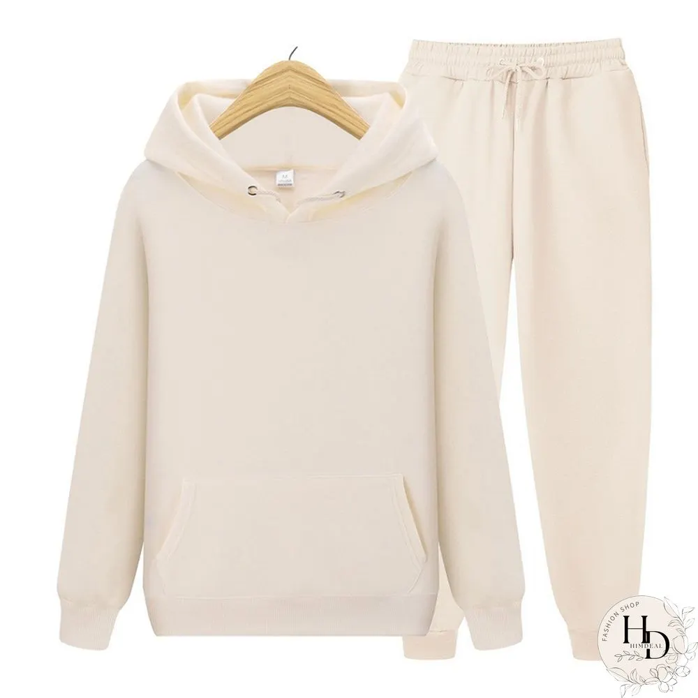 New Mens Ladies Casual Wear Suit Sportswear Solid Color Pullover Pants Autumn And Winter