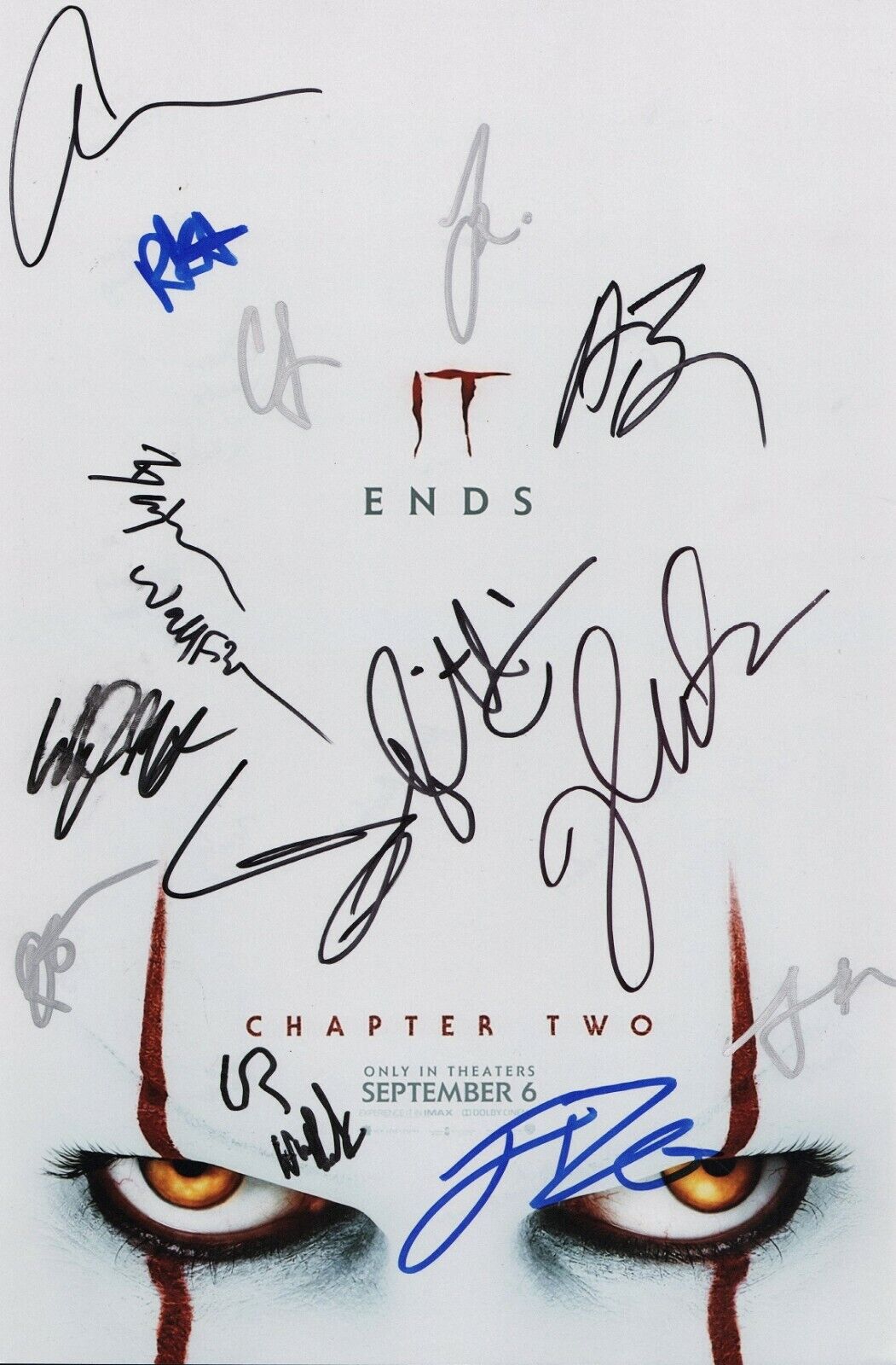 ~~ IT CHAPTER 2 Cast x15 Authentic Hand-Signed Jessica Chastain