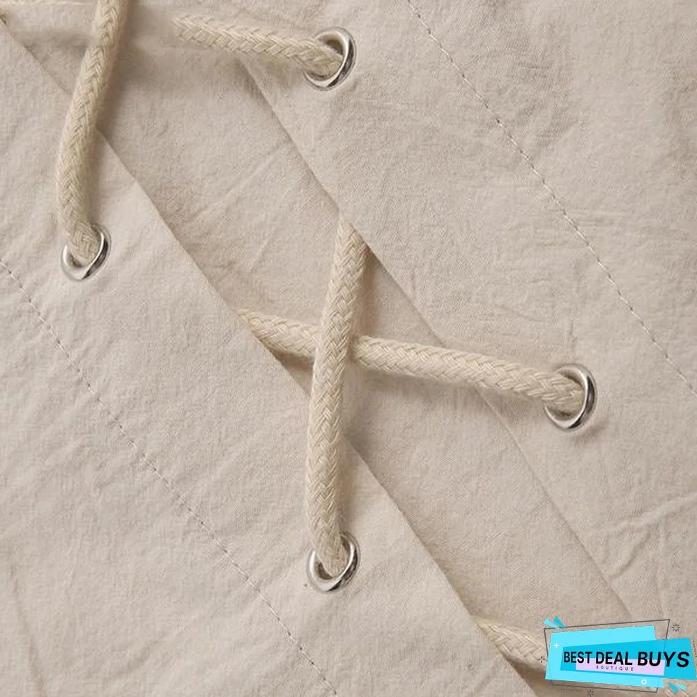 Lace-Up Men Pirate Landlord Knight Tunic Casual Shirt