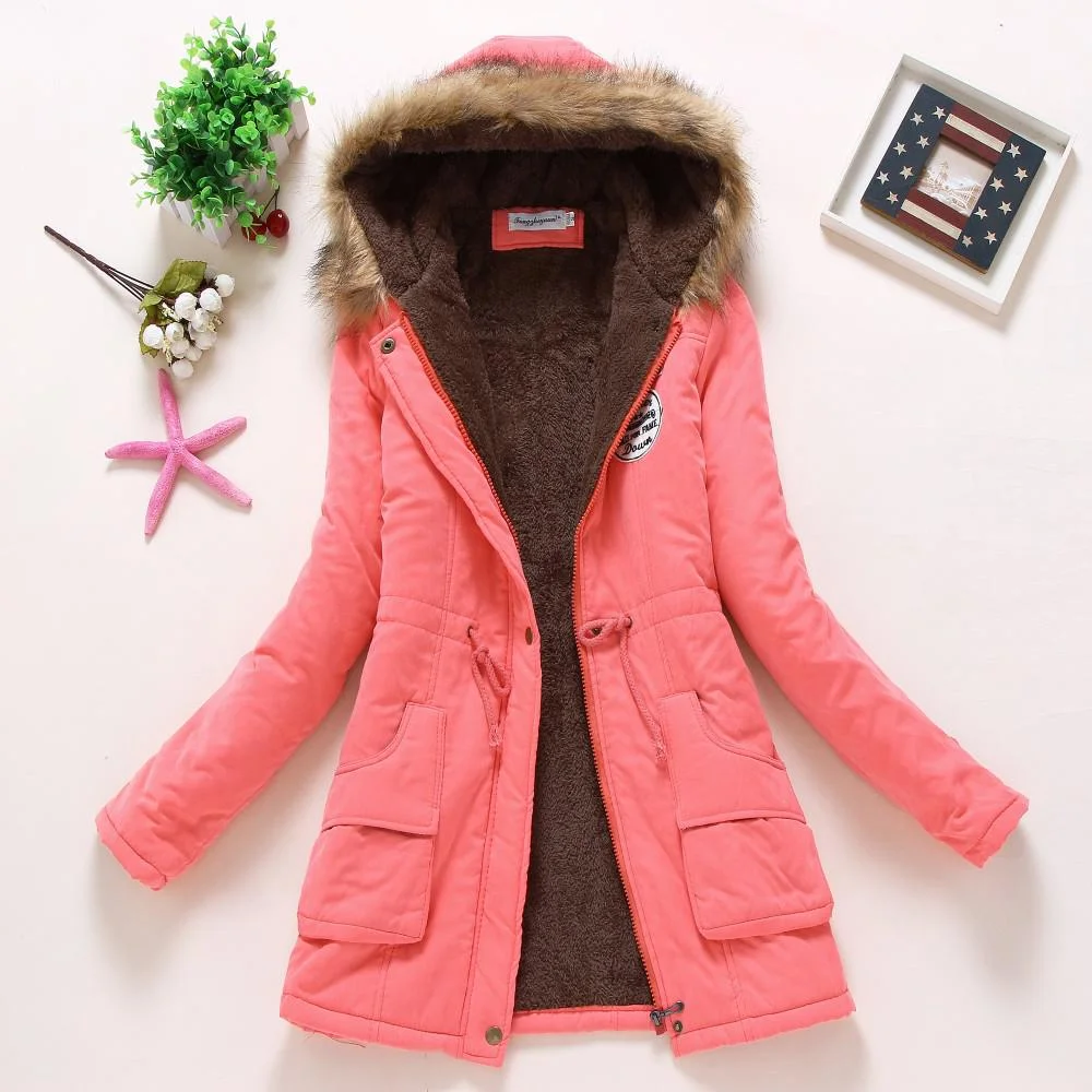 Ailegogo Women Winter Military Coats Cotton Wadded Hooded Jacket Casual Parka Thickness Warm XXXL Size Quilt Snow Outwear