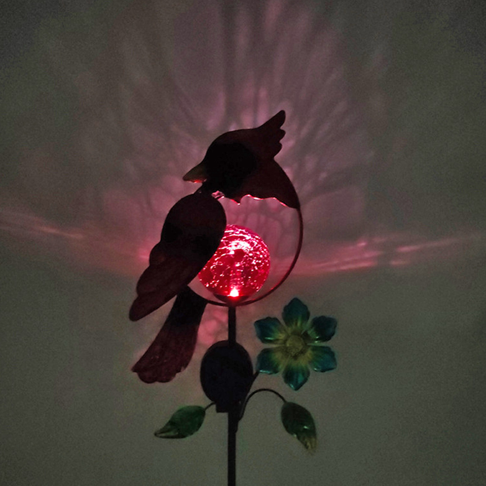 

LED Solar Red Bird Peacock Stake Art, 501 Original