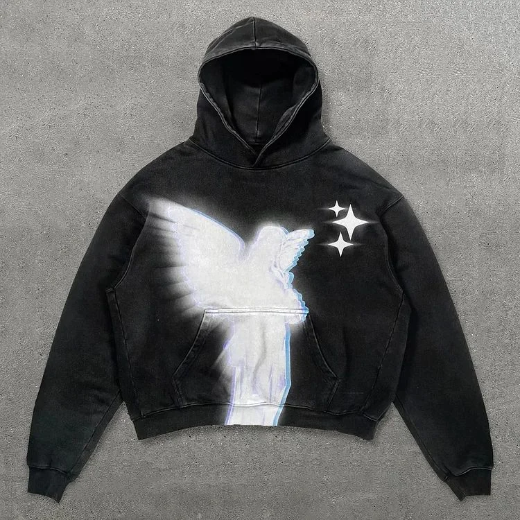 Aonga Harajuku Oversized Letter Hoodies Women Streetwear High Quality Hoodie Vintage High Street Sweatshirt Goth Y2k Men Clothing aonga