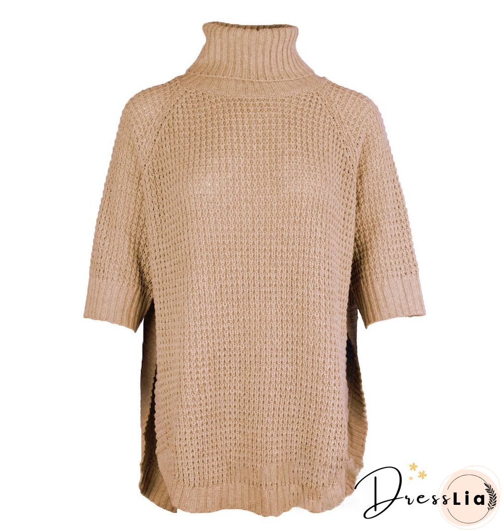 Women'S Turtleneck Solid Casual Knitted Pullover Loose Long Sleeve Sweaters Knitwear Jumper Fall Turtleneck Sweaters For Women