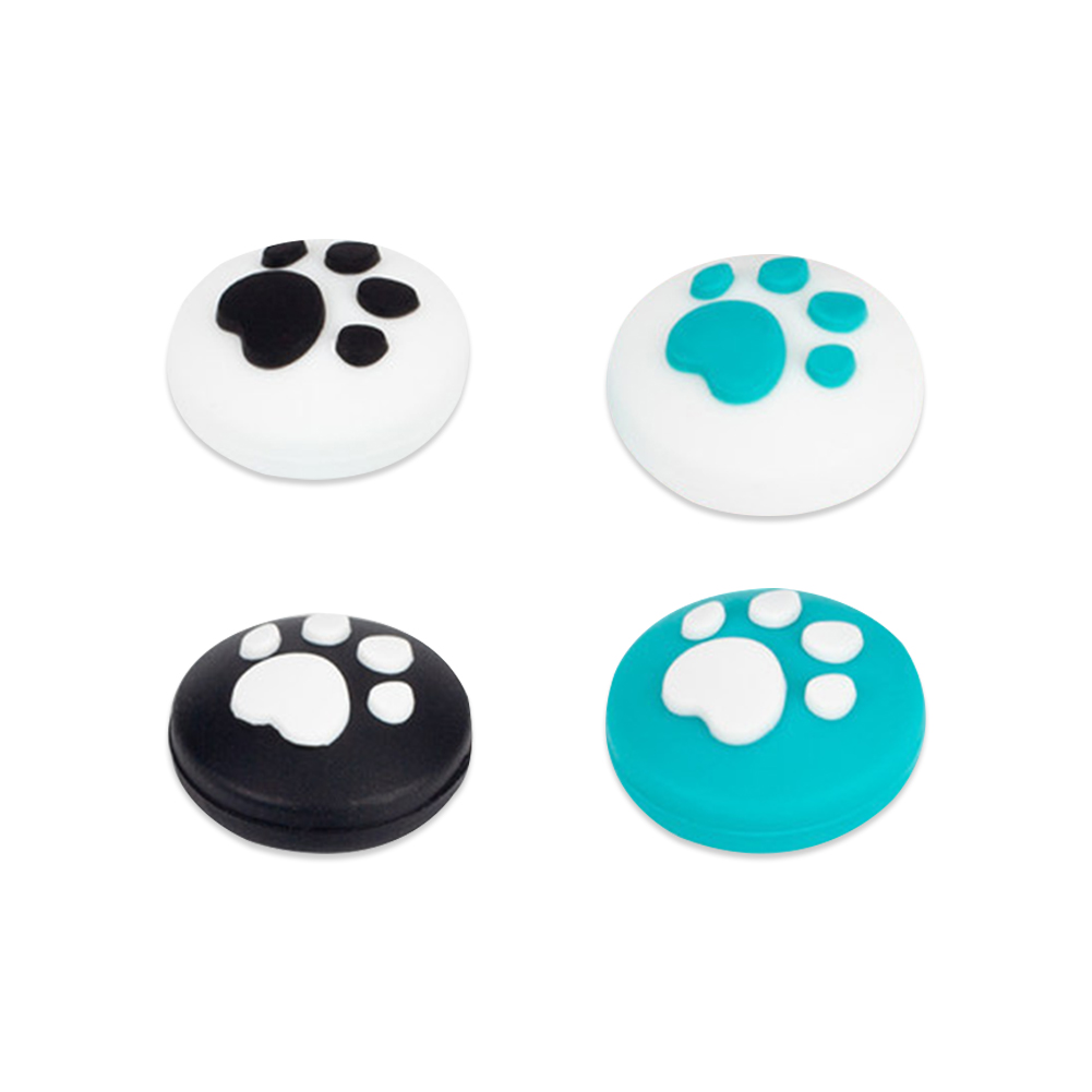 

4pcs Cute Cat Paw Thumb Grip for Nintendo Switch Switch Lite (Black+Blue, 501 Original