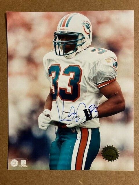 Karim Abdul-Jabbar Miami Dolphins Boldly Signed 8x10 Photo Poster painting with COA