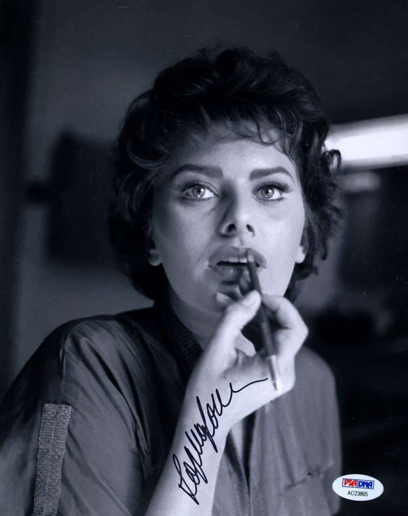Sophia Loren Psa/dna Coa Hand Signed 8x10 Photo Poster painting Authentic Autograph