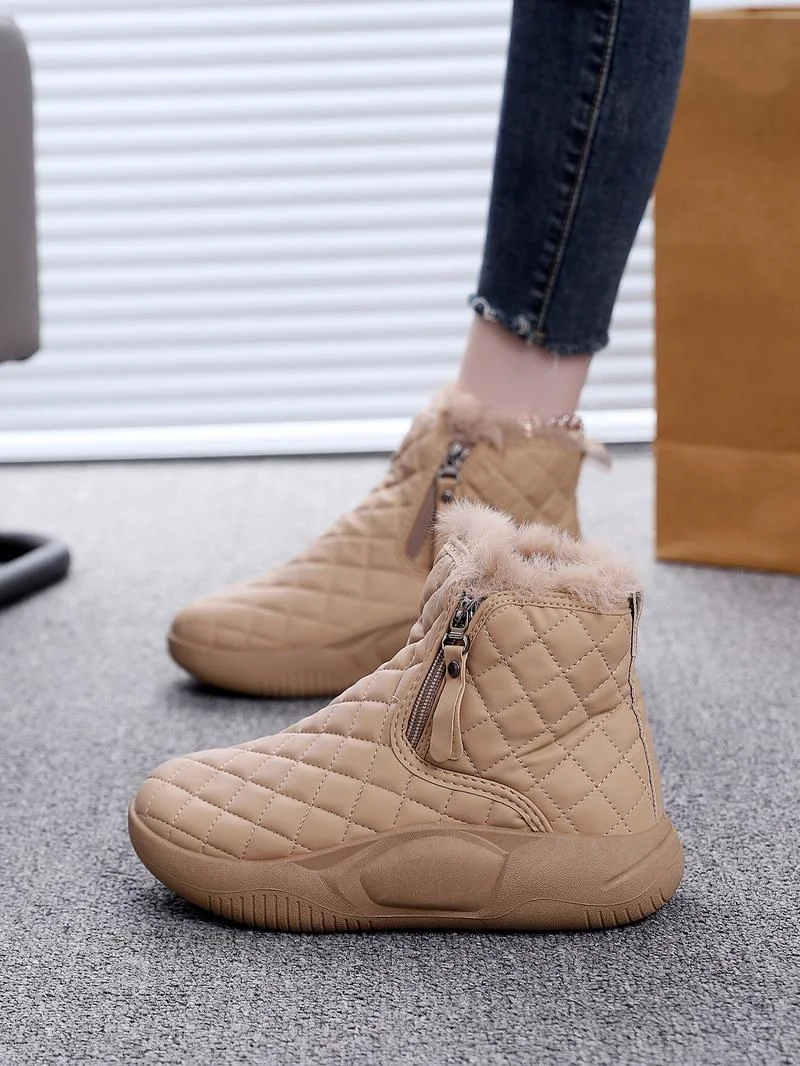 New Thick Sole Women's Shoes, Fleece Lined Fashion Warm Short Boots, Comfortable Soft Bottom Casual Sports Sneakers New Thick Sole Women's Shoes, Fleece Lined Fashion Warm Short Boots, Comfortable Soft Bottom Casual Sports Sneakers