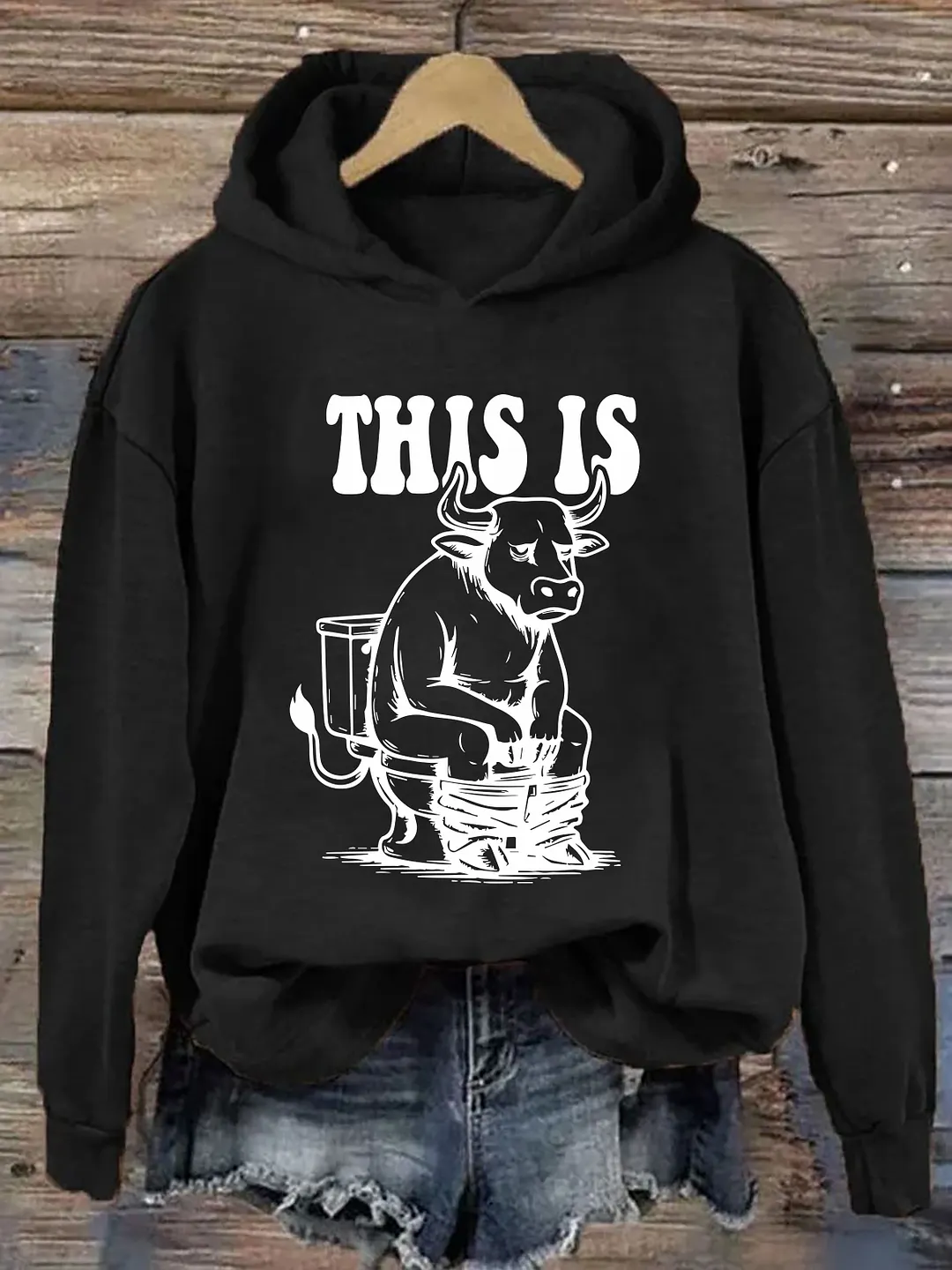 This Is Bull Is Sitting On A Toilet Hoodie