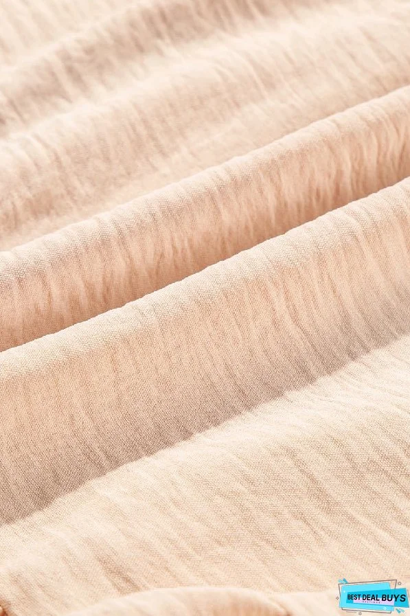 Oatmeal Crossover Backless Bodice Tiered Maxi Dress