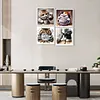 (4-Pack)Cats And Coffee-Full Round Diamond Painting 30*30CM